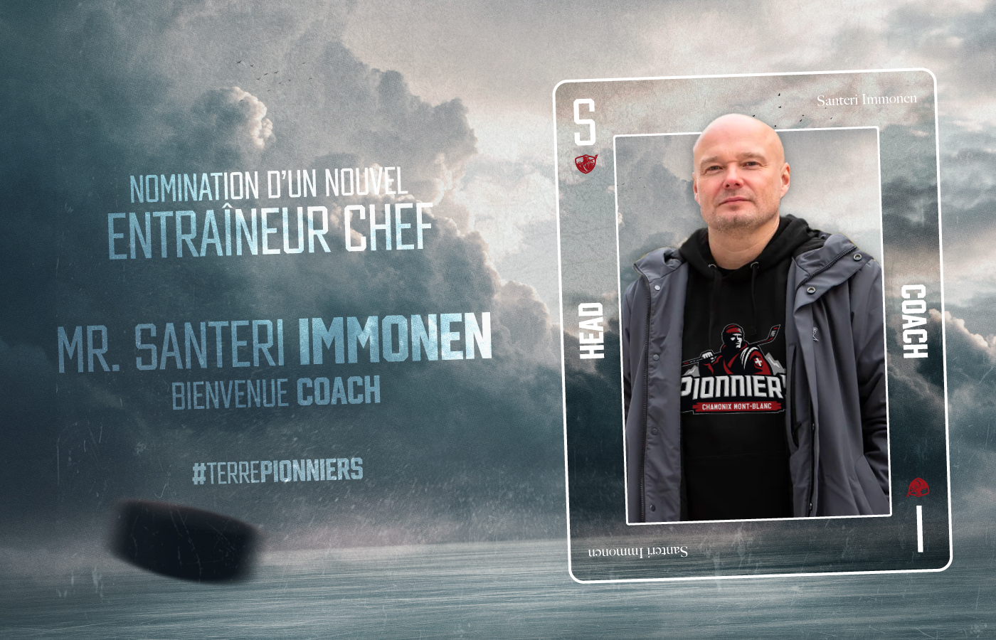 Santeri Immonen, nouveau coach des Pionniers
